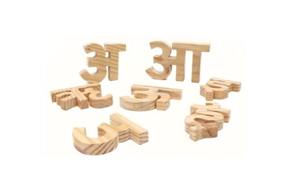 Wooden Hindi Alphabets Educational Learning Toy Puzzle Set for Kids – Montessori Hindi Letters Language Board for Children - Image 3