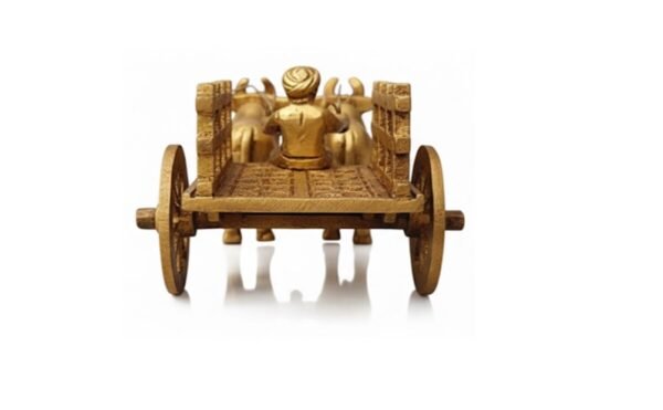 Brass Bullockcart – 2" Decorative Brass Sculpture for Home & Office Décor - Image 3