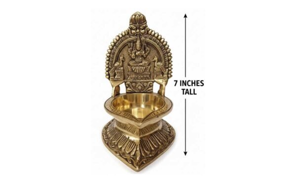 Brass Kamatachi Amman Diya – 7" Kamatachi Amman Oil Lamp for Spiritual Worship - Image 3