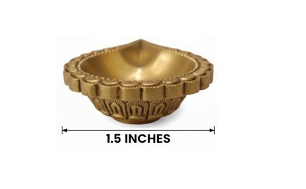 Brass Agal Diya – 1.5 Inch Decorative Brass Lamp for Pooja & Home Decor - Image 3