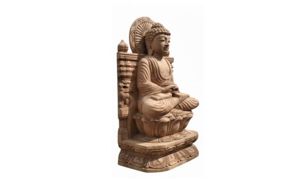 Buddha Statue 18 Inch Wooden Buddha Sculpture for Home Decor & Meditation - Image 3