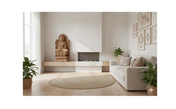 Buddha Statue 18 Inch Wooden Buddha Sculpture for Home Decor & Meditation - Image 4