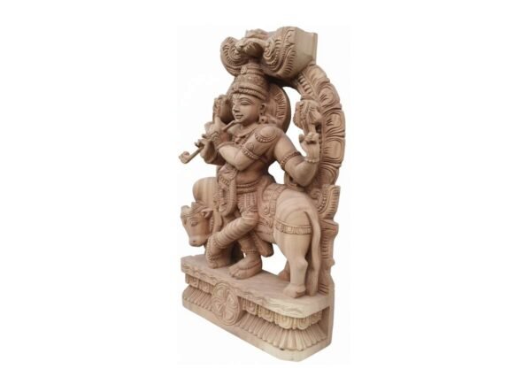 Wooden Amman Statue 24 Inch Handcrafted Goddess Amman Idol for Home & Temple - Image 2