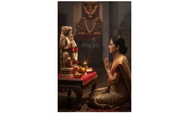 Wooden Amman Statue 24 Inch Handcrafted Goddess Amman Idol for Home & Temple - Image 4