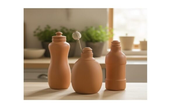 Natural Clay Water Bottle Eco Friendly Earthenware Water Bottle for Sustainable Living - Image 2