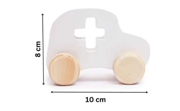 Wooden Ambulance Toy for Kids – Educational Emergency Vehicle Playset for Pretend Play, Learning, and Fun Push Car for Boys and Girls - Image 4