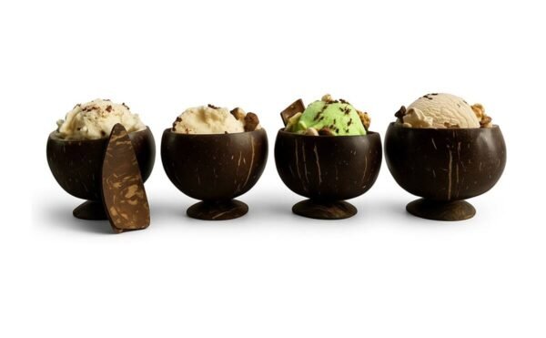 Handmade Coconut Shell Ice Cream Bowl – Eco-Friendly, Reusable & Biodegradable Dessert Serving Cup - Image 3